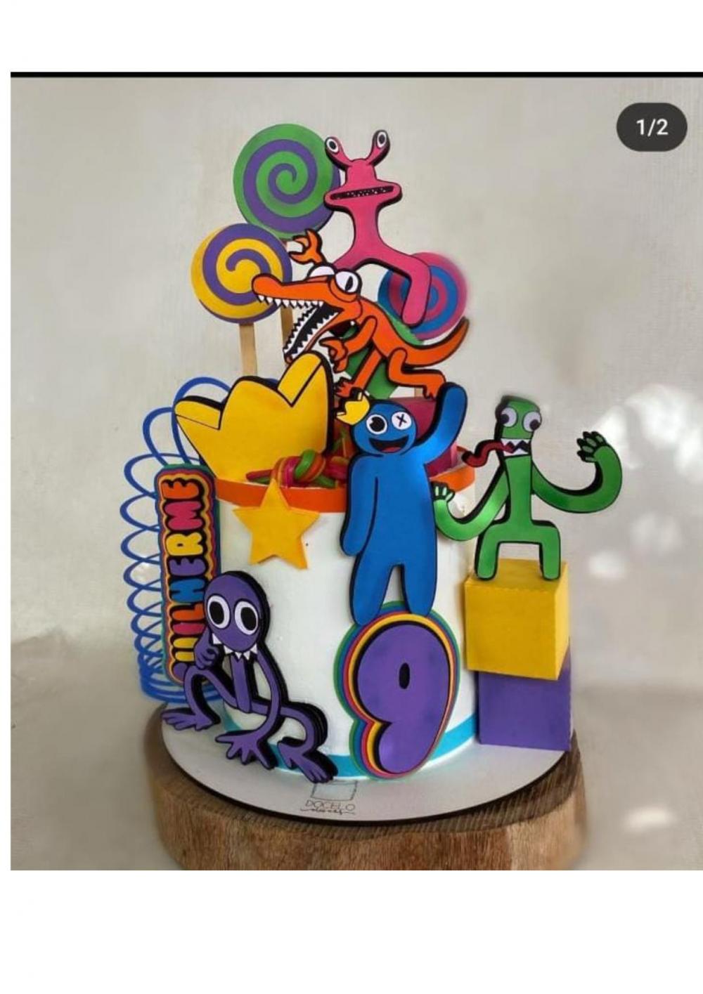 Arquivo de corte topo de bolo Rainbow Friends