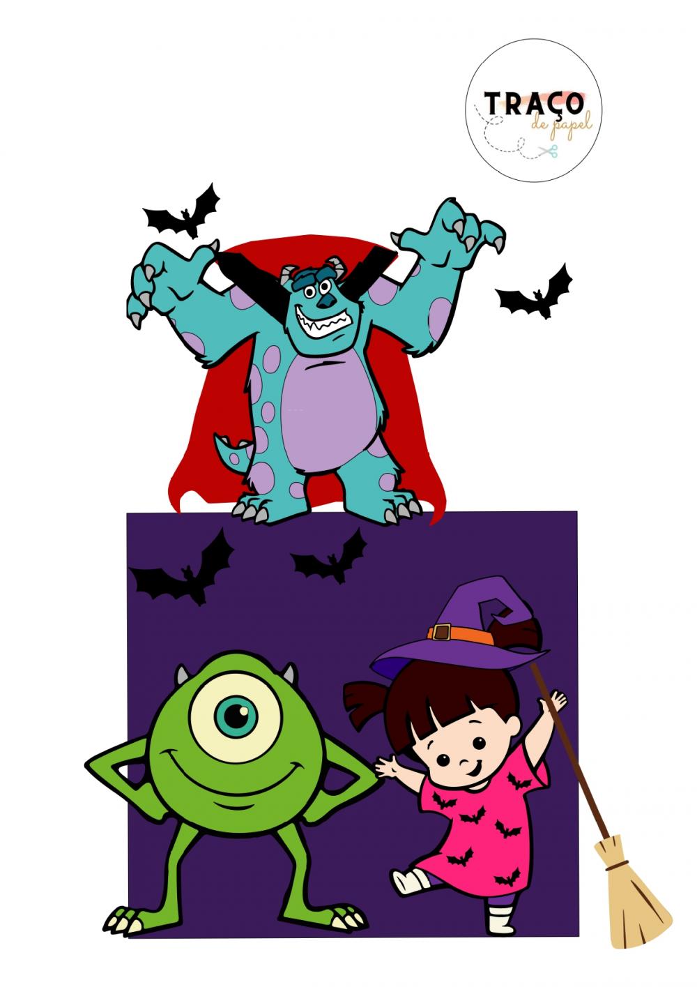 Arquivo de corte topo de bolo Monstros SA