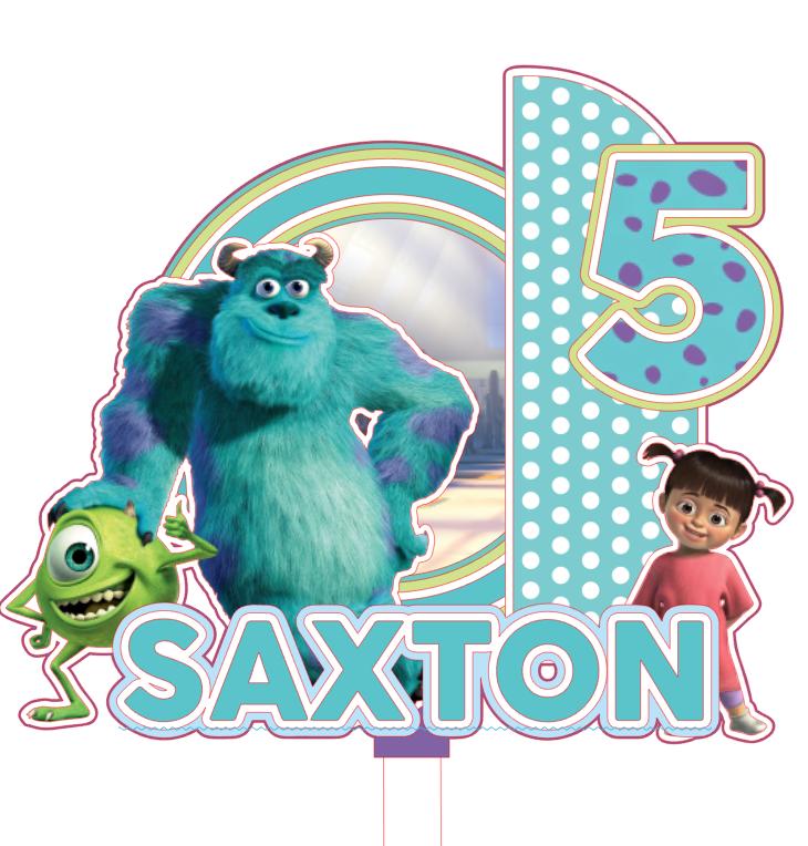 Arquivo de corte topo de bolo Monstros SA