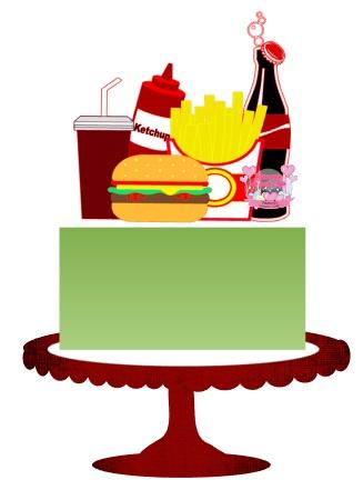 Arquivo de corte topo de bolo Fast Food