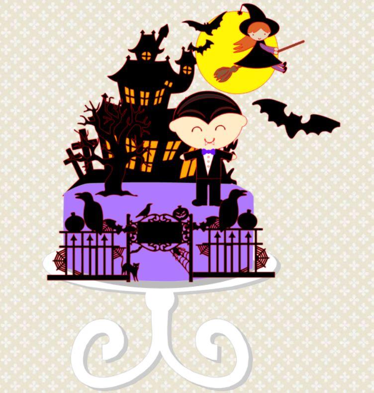 Arquivo de corte topo de bolo halloween