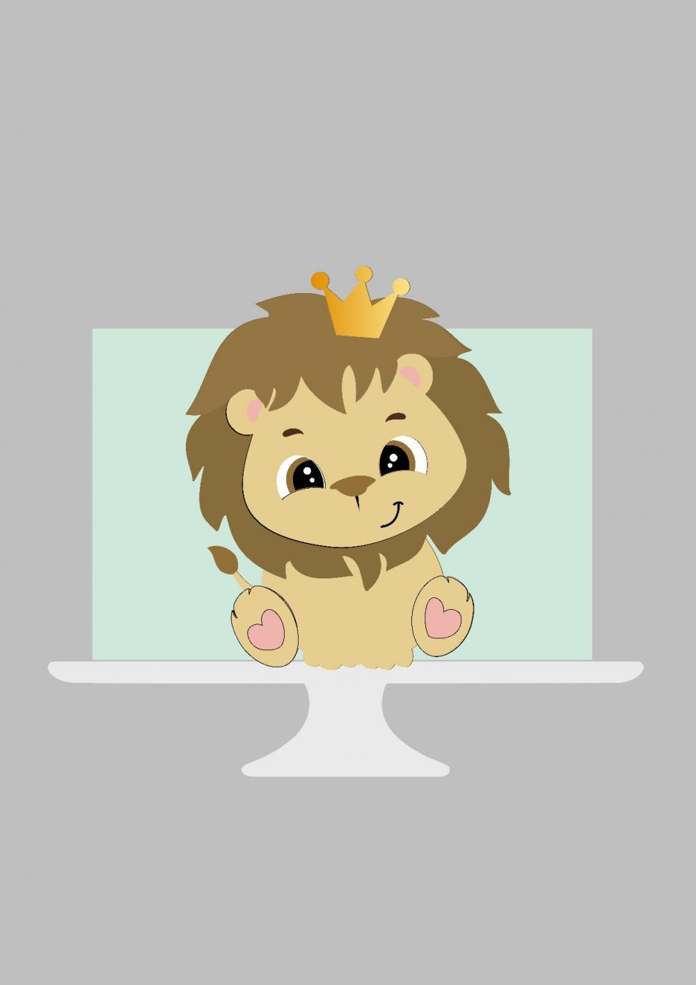 Arquivo de corte topo de bolo leãozinho