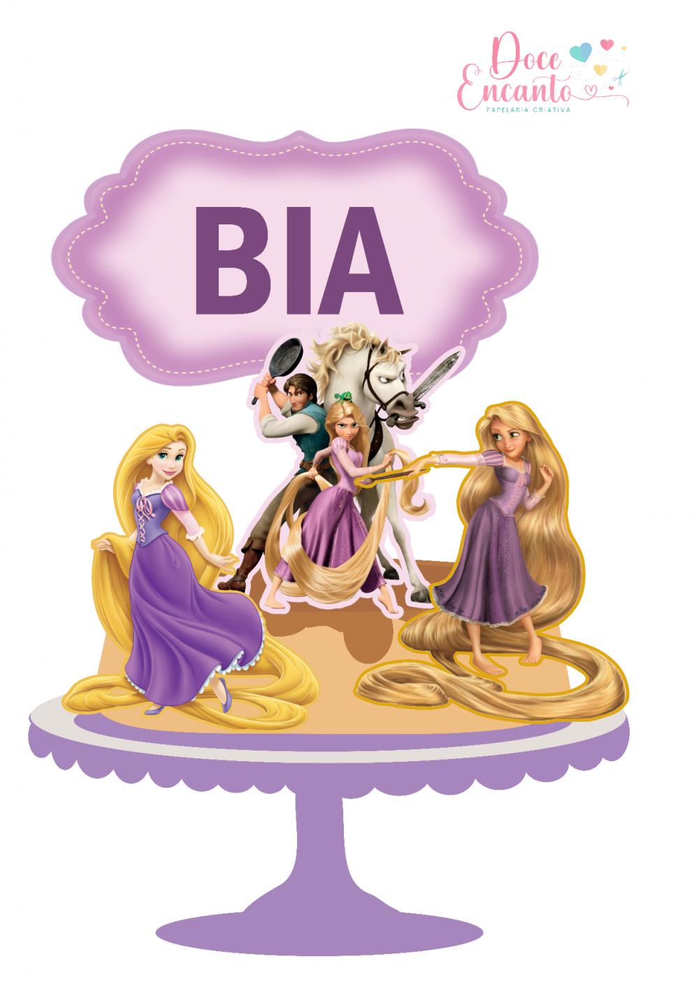 Arquivo de corte topo de bolo Rapunzel