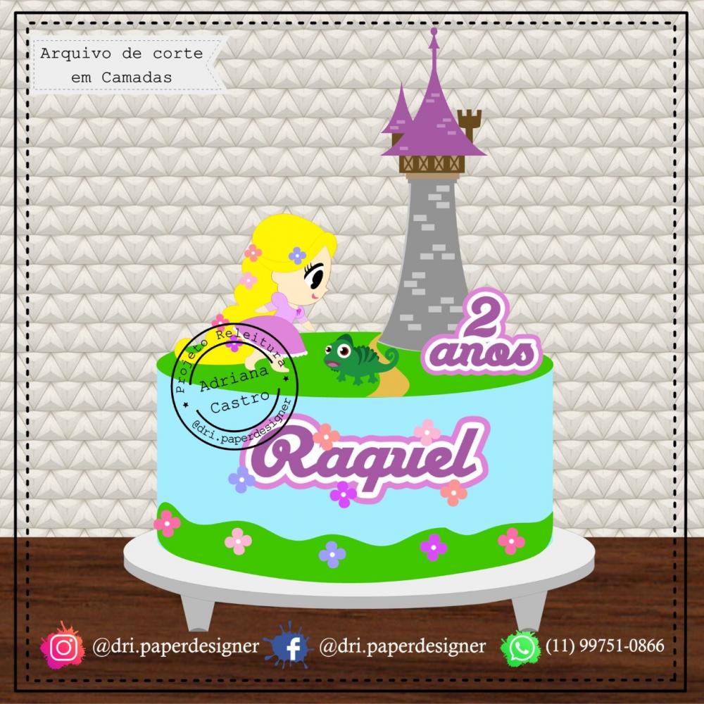 Arquivo de corte topo de bolo Rapunzel