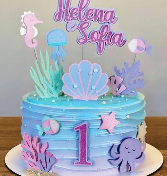 Arquivo de corte topo de bolo Fundo do Mar