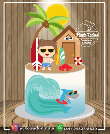 Arquivo de corte topo de bolo Surf