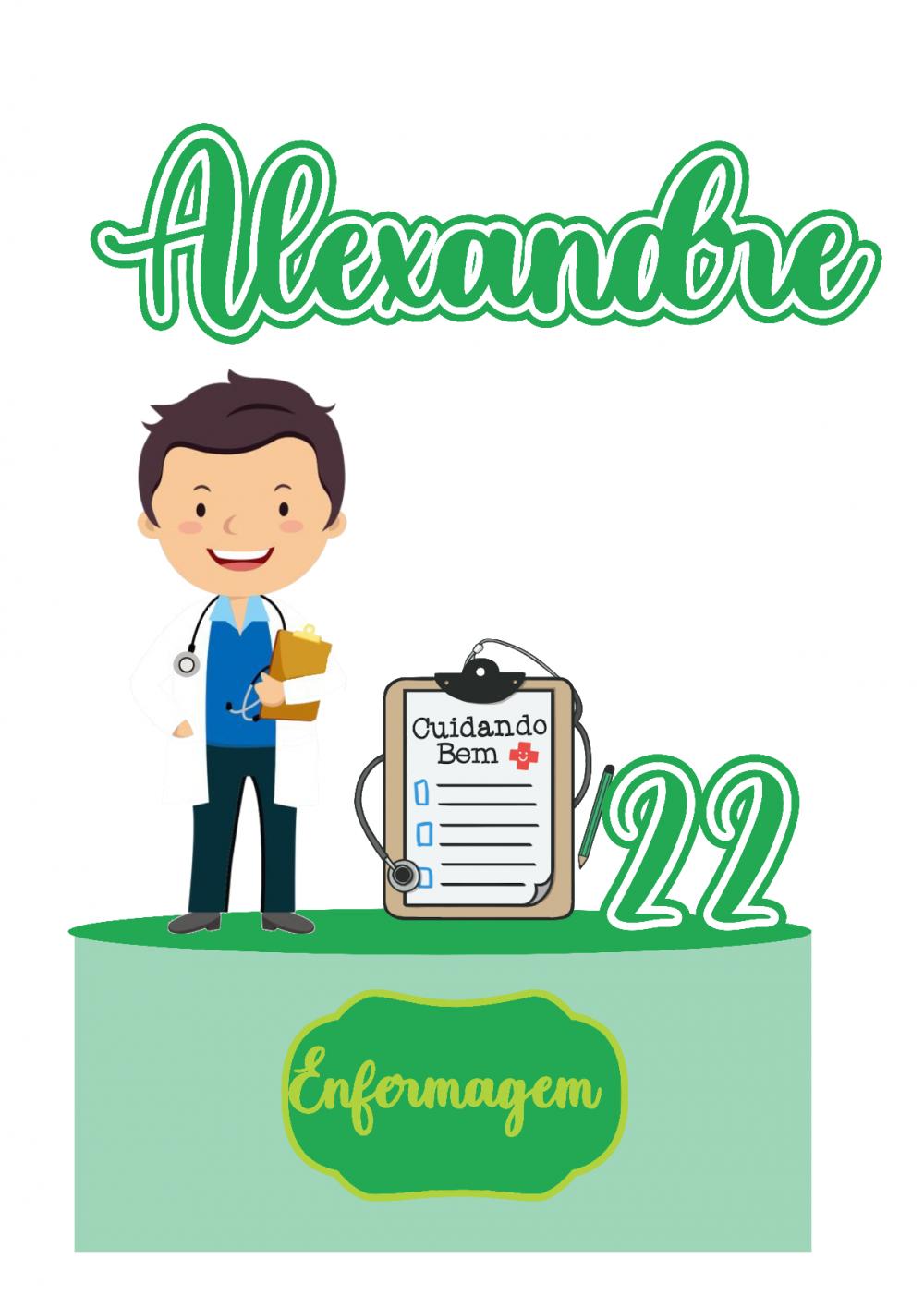 Topo de bolo Enfermeira