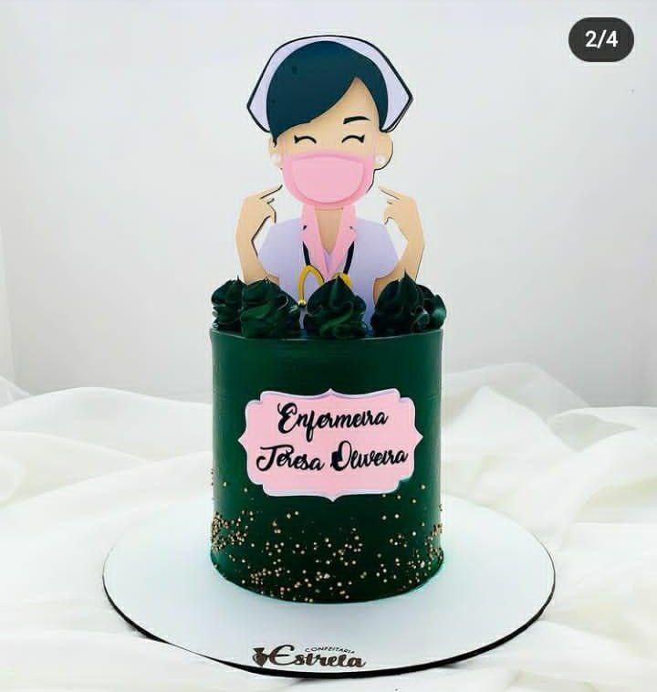 Topo de bolo Enfermeira