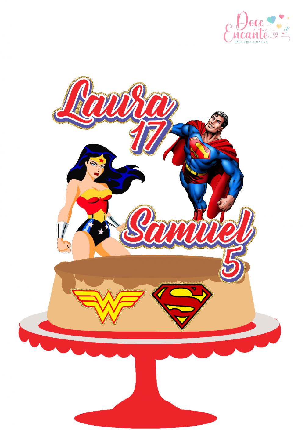 Arquivo de corte topo de bolo Mulher Maravilha