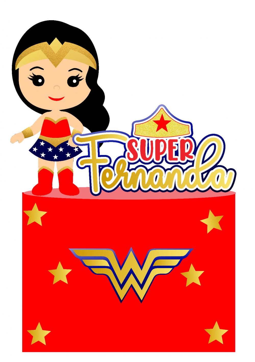 Arquivo de corte topo de bolo Mulher Maravilha