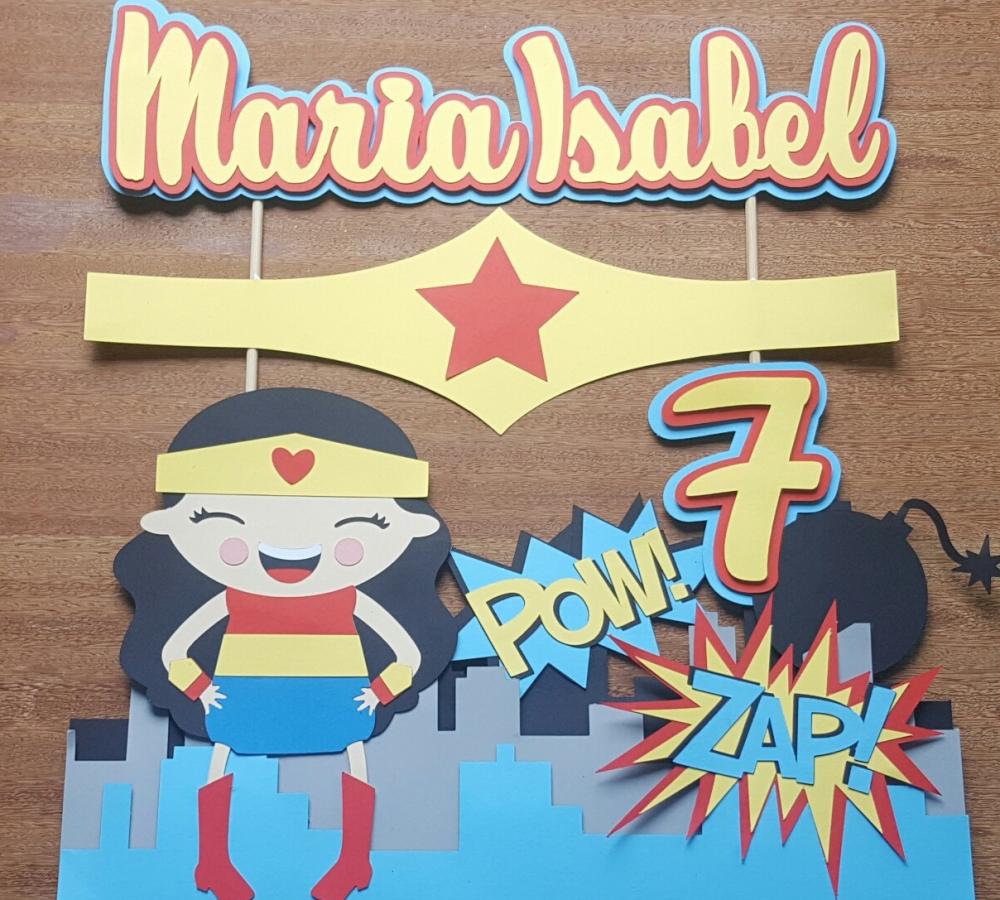 Arquivo de corte topo de bolo Mulher Maravilha