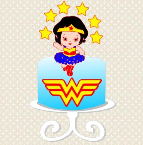 Arquivo de corte topo de bolo Mulher Maravilha