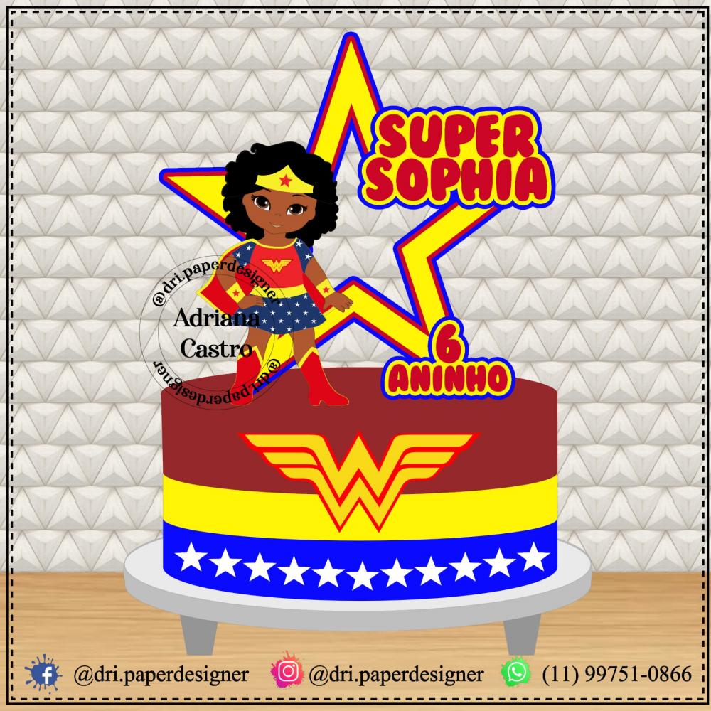 Arquivo de corte topo de bolo Mulher Maravilha