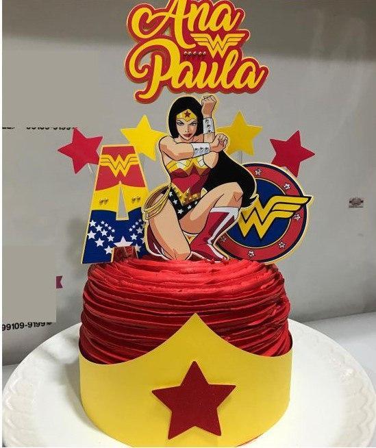 Arquivo de corte topo de bolo Mulher Maravilha