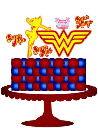 Arquivo de corte topo de bolo Mulher Maravilha