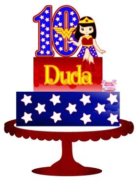 Arquivo de corte topo de bolo Mulher Maravilha