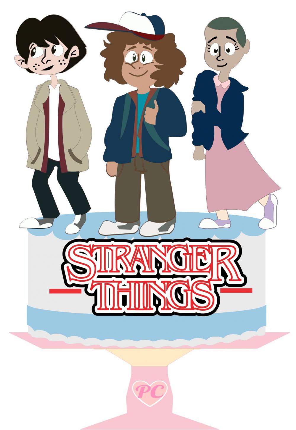 Arquivo de corte topo de bolo Stranger Things