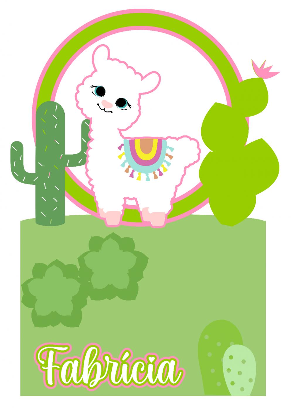 Arquivo de corte topo de bolo Lhama