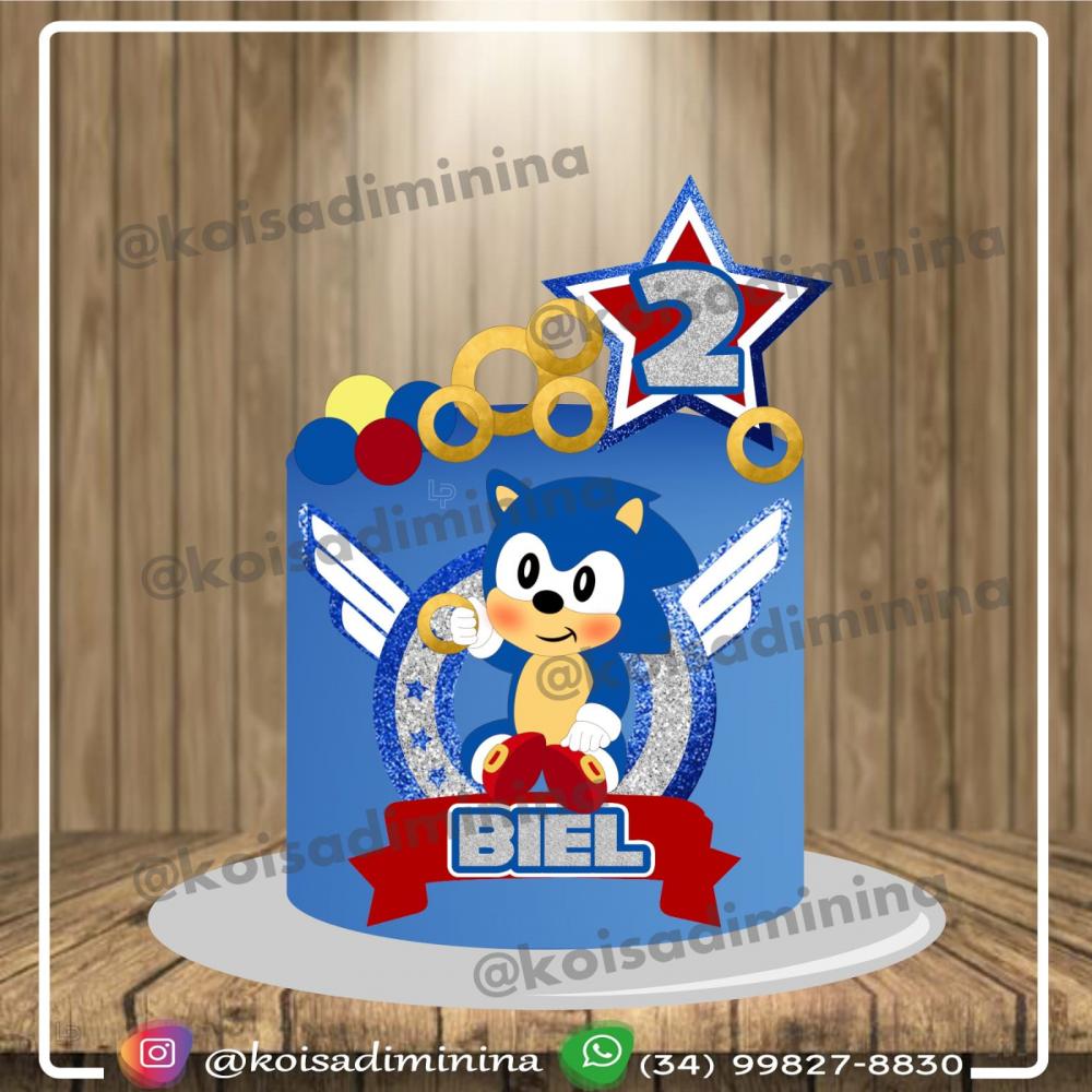 Arquivo de corte topo de bolo Sonic