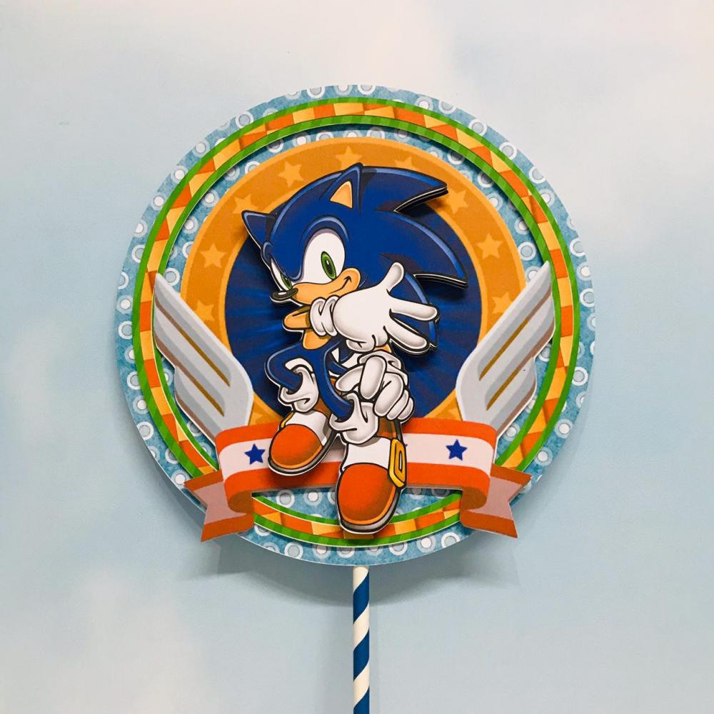 Arquivo de corte topo de bolo Sonic