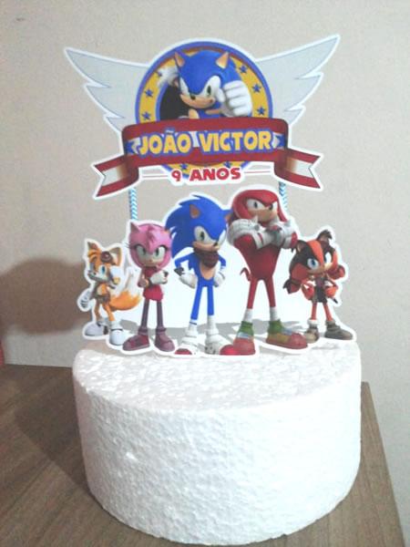 Arquivo de corte topo de bolo Sonic