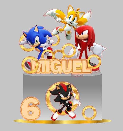 Arquivo de corte topo de bolo Sonic