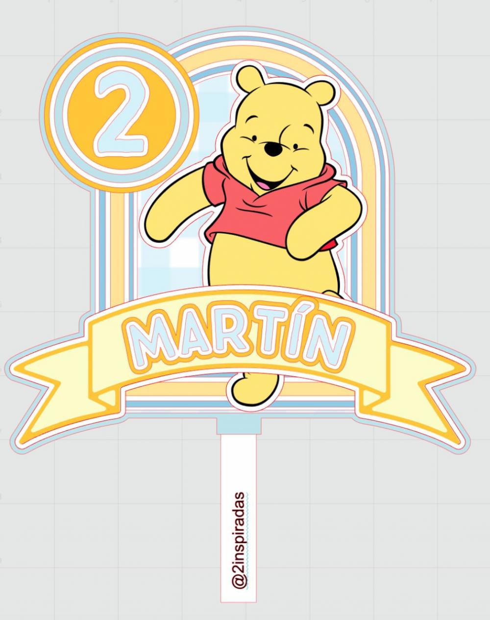 Arquivo de corte topo de bolo Ursinho Pooh