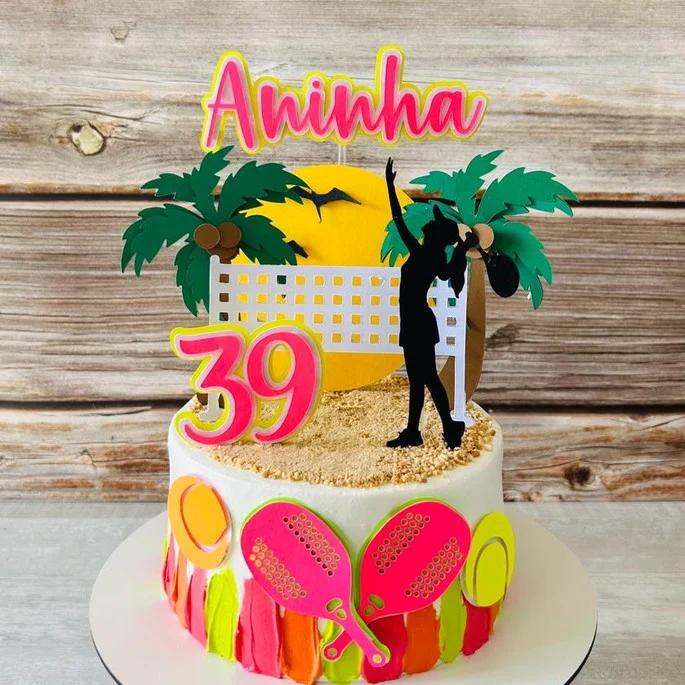 Arquivo de corte topo de bolo Beach Tenis