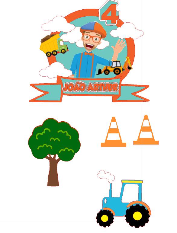 Arquivo de corte topo de bolo Blippi