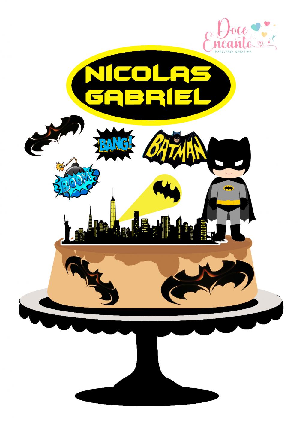 Arquivo de corte topo de bolo batman