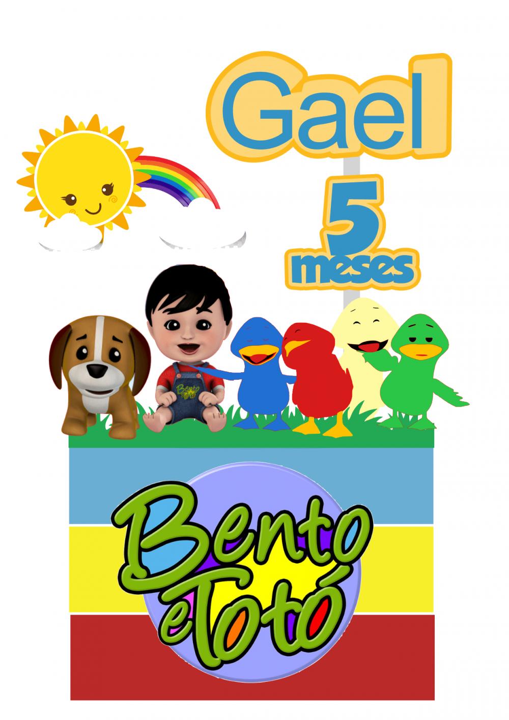 Arquivo de corte topo de bolo Bento e Totó