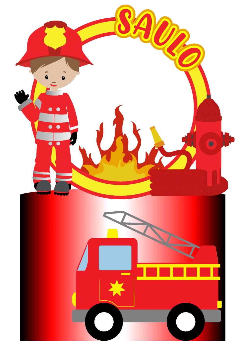 Arquivo de corte topo de bolo Bombeiro