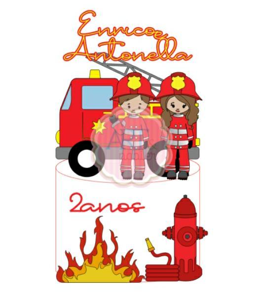 Arquivo de corte topo de bolo Bombeiro