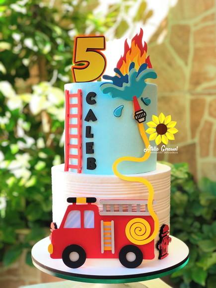 Arquivo de corte topo de bolo Bombeiro