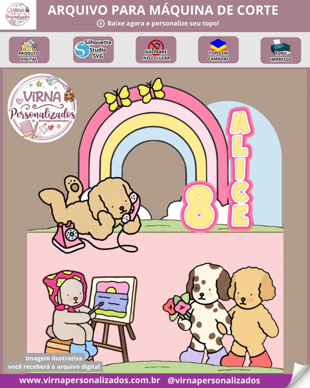 Arquivo de corte topo de bolo bobbie goods