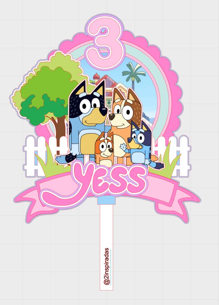 Arquivo de corte Topo de Bolo Bluey