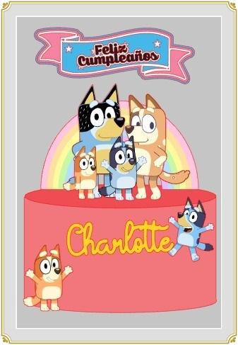 Arquivo de corte Topo de Bolo Bluey