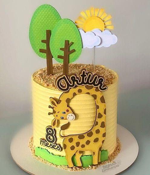 Arquivo de corte topo de bolo Girafinha