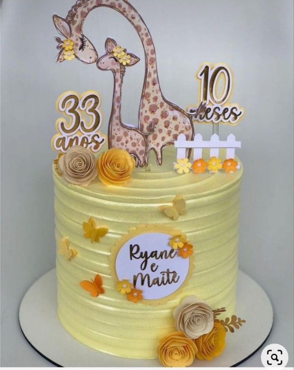 Arquivo de corte topo de bolo Girafinha