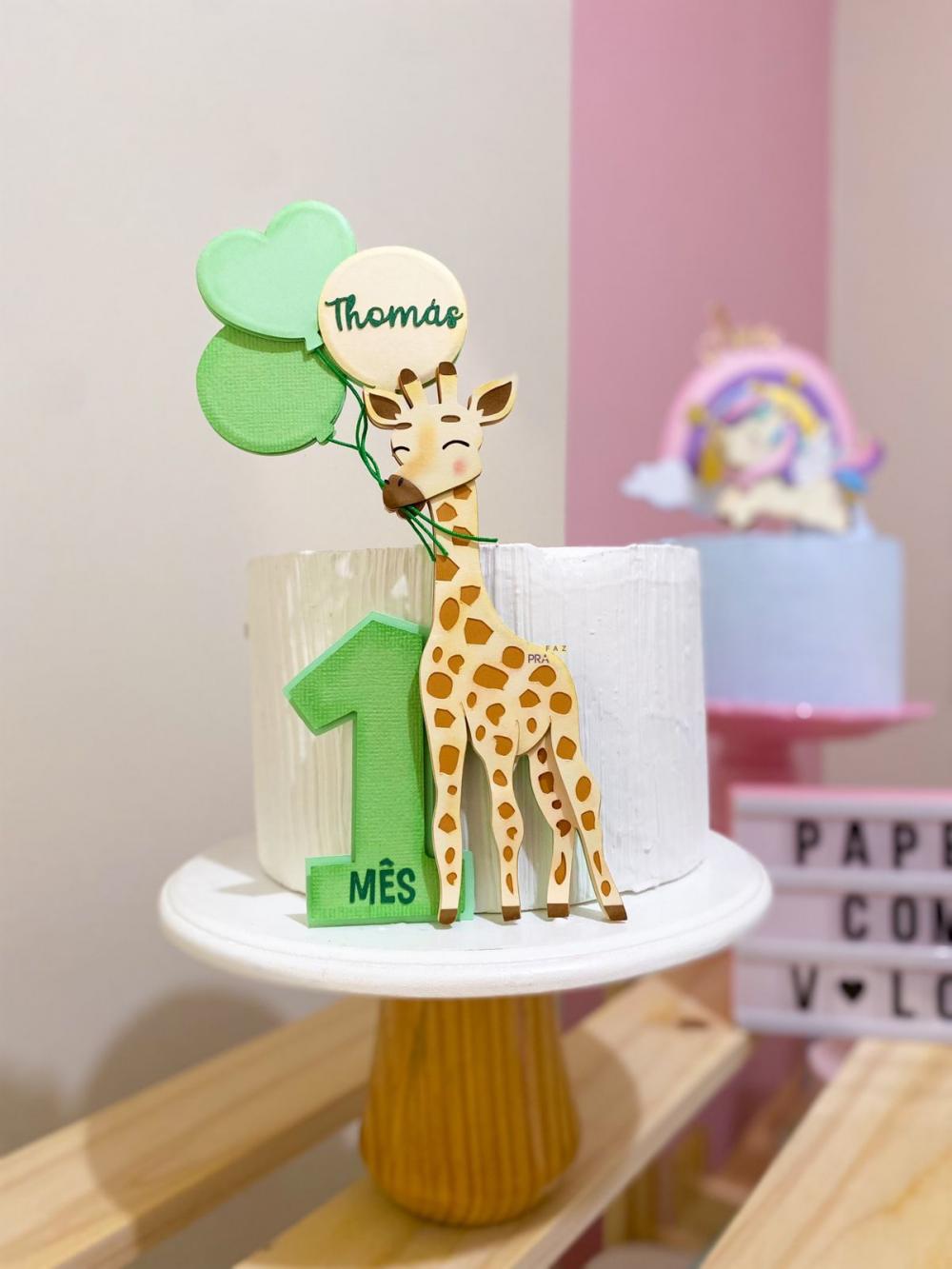 Arquivo de corte topo de bolo Girafinha