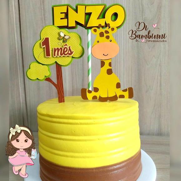 Arquivo de corte topo de bolo Girafinha