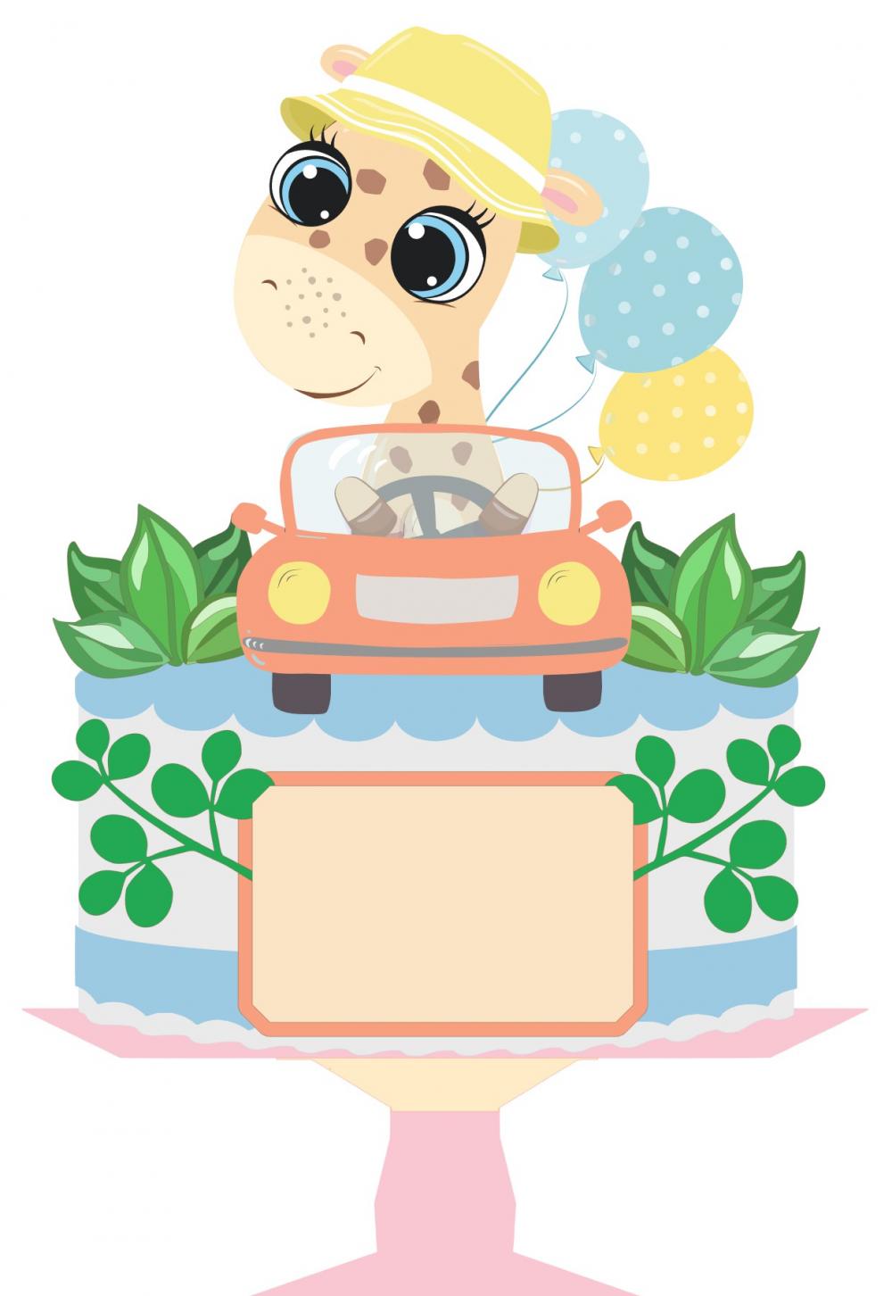 Arquivo de corte topo de bolo Girafinha