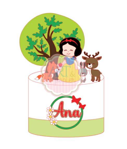 Arquivo de corte topo de bolo Branca de Neve