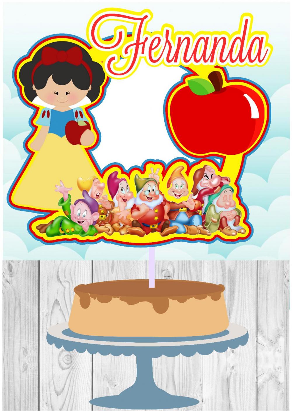 Arquivo de corte topo de bolo Branca de Neve