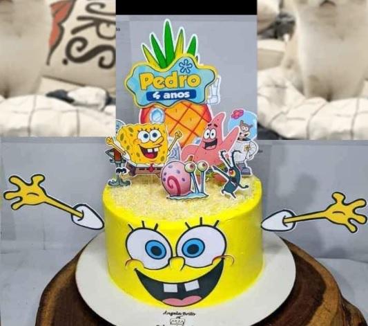 Arquivo de corte topo de bolo Bob Esponja