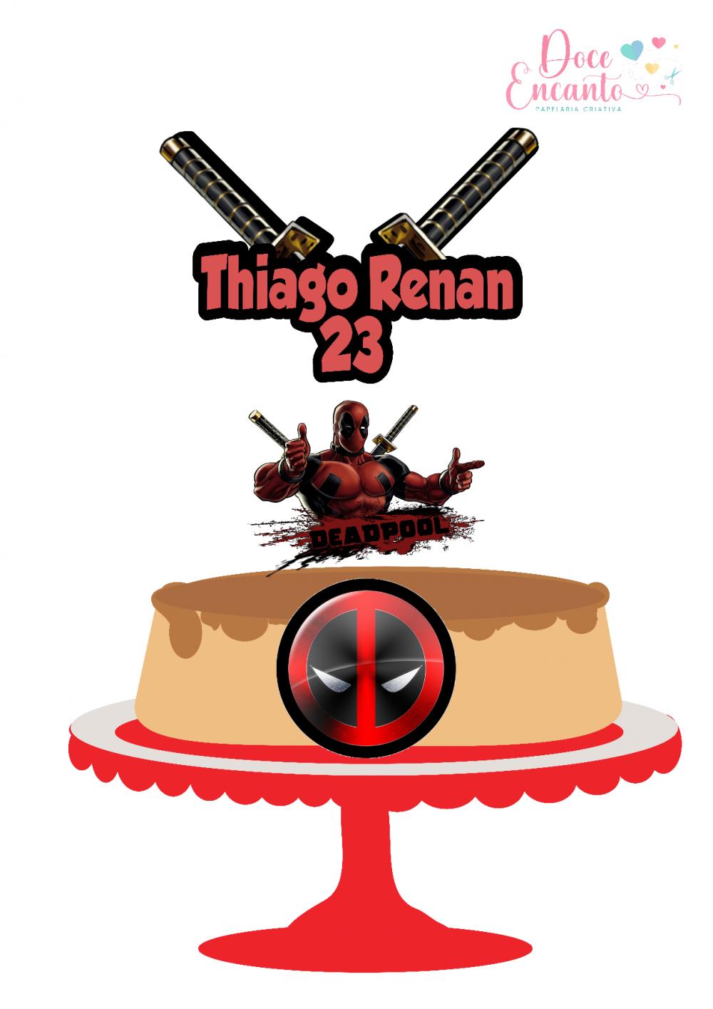 Arquivo de corte topo de bolo Deadpool