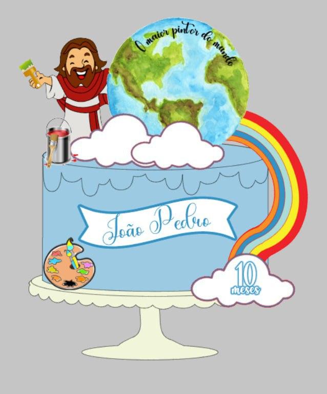 Arquivo de corte topo de bolo Deus é bom