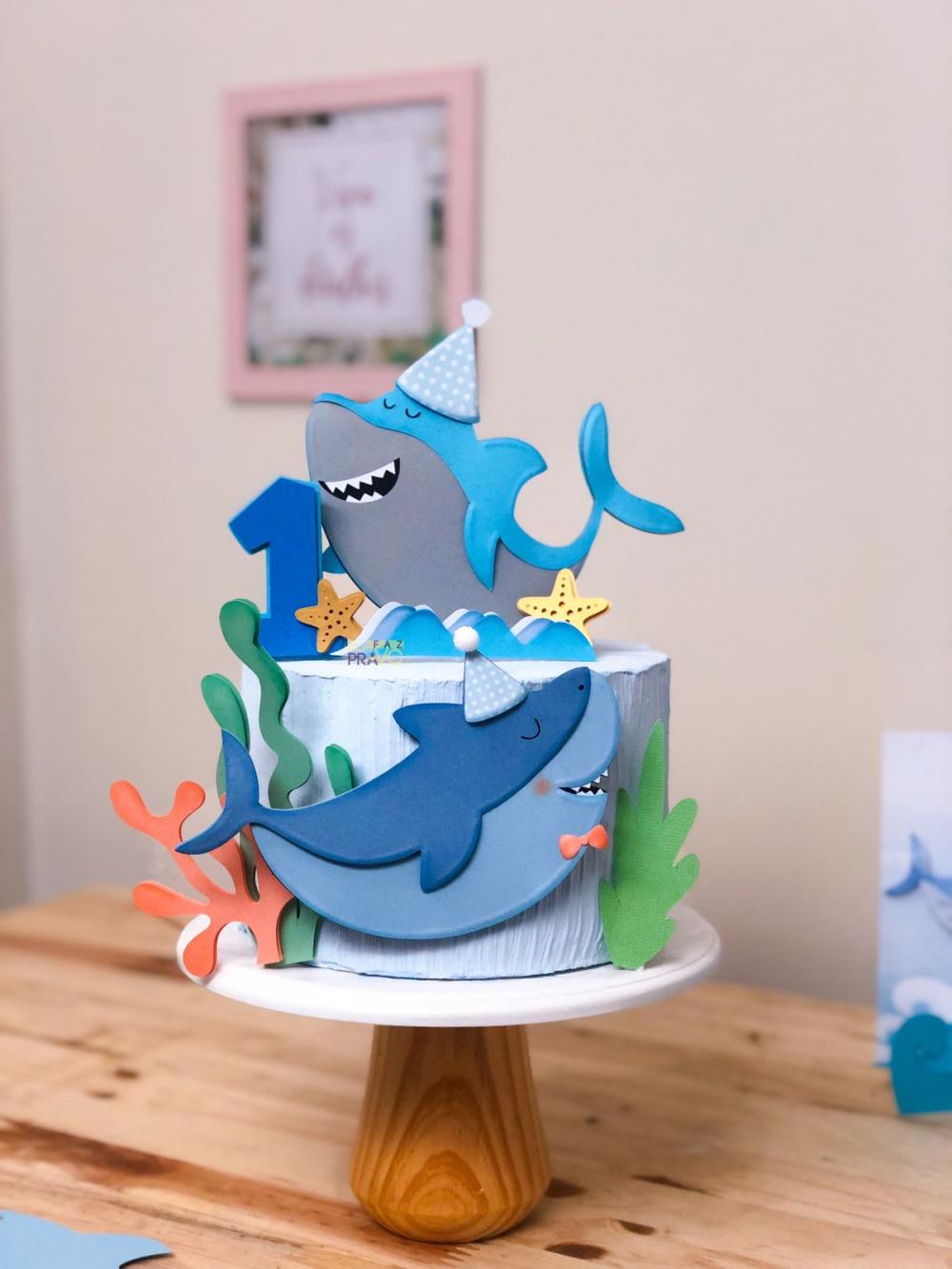 Arquivo de corte Topo de Bolo Tubarão