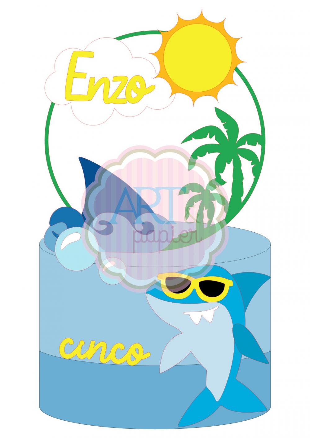 Arquivo de corte Topo de Bolo Tubarão