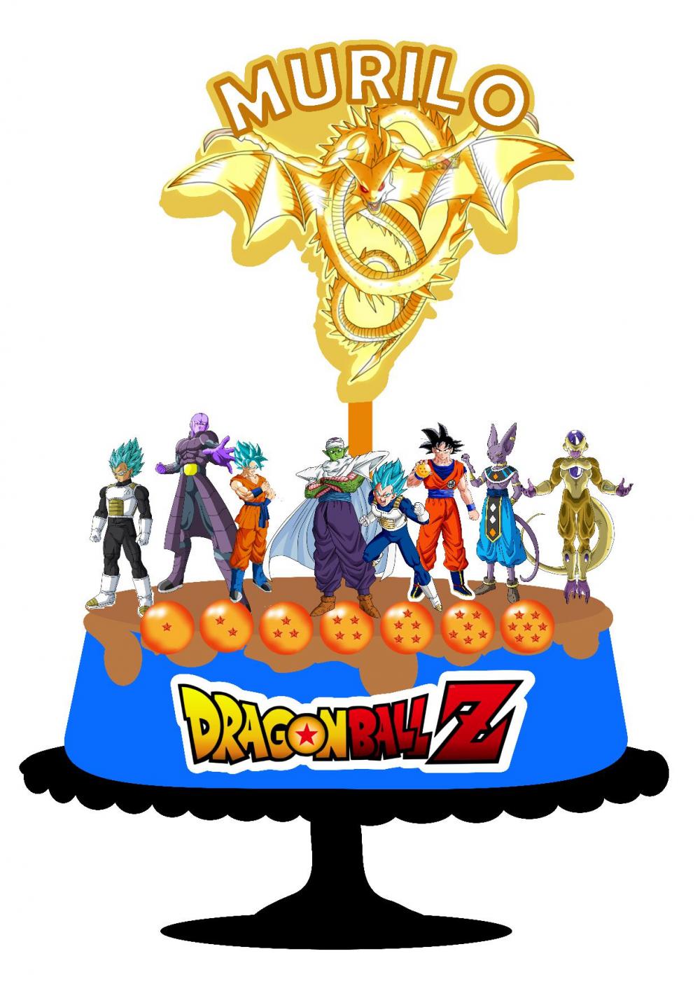 Arquivo de corte topo de bolo Dragon Ball Z